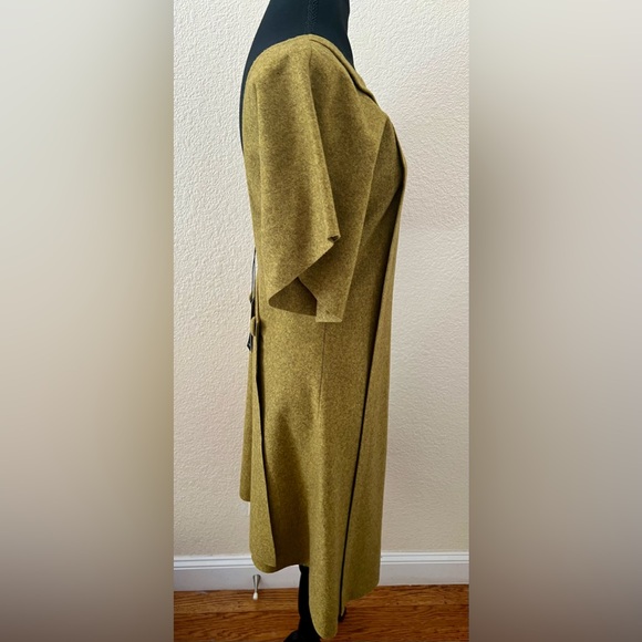 NWT Ioanna Kourbela Green Wool Coat Dress Size Small - Picture 4 of 16